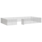 NNEVL Free Range Animal Enclosure 24-Panel 54x60 cm Galvanised Iron