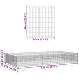 NNEVL Free Range Animal Enclosure 24-Panel 54x60 cm Galvanised Iron