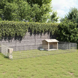 NNEVL Free Range Animal Enclosure 24-Panel 54x60 cm Galvanised Iron