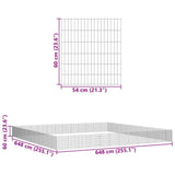 NNEVL Free Range Animal Enclosure 48-Panel 54x60 cm Galvanised Iron