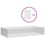 NNEVL Free Range Animal Enclosure 24-Panel 54x80 cm Galvanised Iron