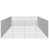 NNEVL Free Range Animal Enclosure 24-Panel 54x80 cm Galvanised Iron