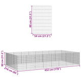 NNEVL Free Range Animal Enclosure 24-Panel 54x80 cm Galvanised Iron