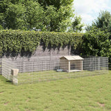 NNEVL Free Range Animal Enclosure 24-Panel 54x80 cm Galvanised Iron