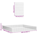 NNEVL Free Range Animal Enclosure 48-Panel 54x80 cm Galvanised Iron