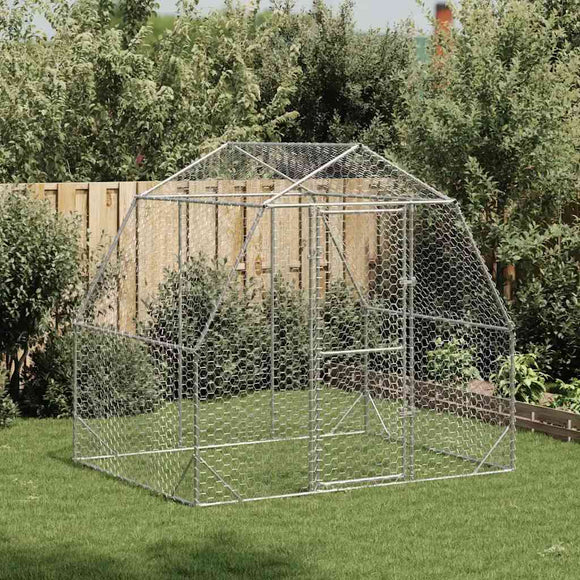 NNEVL Chicken Run 2.5x2x2.25 m Galvanised Steel