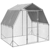 NNEVL Chicken Run with Roof 2.5x2x2.25 m Galvanised Steel