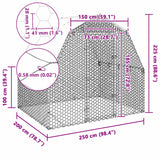 NNEVL Chicken Run with Roof 2.5x2x2.25 m Galvanised Steel