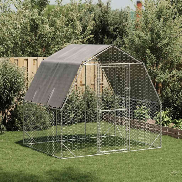 NNEVL Chicken Run with Roof 2.5x2x2.25 m Galvanised Steel