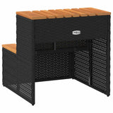 NNEVL Hot Tub Step Black 50x50x50.5 cm Poly Rattan and Solid Acacia