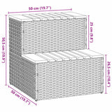 NNEVL Hot Tub Step Black 50x50x50.5 cm Poly Rattan and Solid Acacia