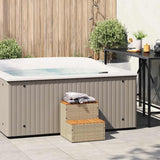 NNEVL Hot Tub Step Beige 50x50x50.5 cm Poly Rattan and Solid Acacia