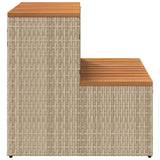 NNEVL Hot Tub Step Beige 50x50x50.5 cm Poly Rattan and Solid Acacia