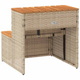 NNEVL Hot Tub Step Beige 50x50x50.5 cm Poly Rattan and Solid Acacia