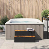 NNEVL Hot Tub Step Black 100x50x50.5 cm Poly Rattan and Solid Acacia