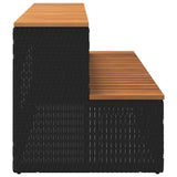 NNEVL Hot Tub Step Black 100x50x50.5 cm Poly Rattan and Solid Acacia
