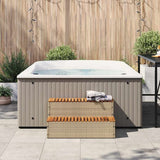 NNEVL Hot Tub Step Beige 100x50x50.5 cm Poly Rattan and Solid Acacia