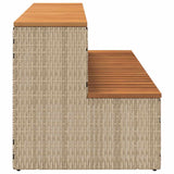 NNEVL Hot Tub Step Beige 100x50x50.5 cm Poly Rattan and Solid Acacia