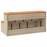 NNEVL Hot Tub Step Beige 100x50x50.5 cm Poly Rattan and Solid Acacia