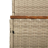NNEVL Hot Tub Step Beige 100x50x50.5 cm Poly Rattan and Solid Acacia