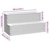 NNEVL Hot Tub Step Beige 100x50x50.5 cm Poly Rattan and Solid Acacia