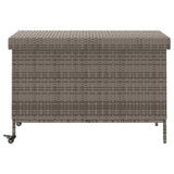 NNEVL Garden Storage Box with Wheels Grey 110x55x73 cm Poly Rattan