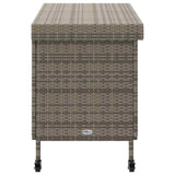 NNEVL Garden Storage Box with Wheels Grey 110x55x73 cm Poly Rattan