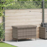 NNEVL Garden Storage Box with Wheels Grey 110x55x73 cm Poly Rattan