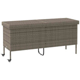 NNEVL Garden Storage Box with Wheels Grey 160x55x75 cm Poly Rattan