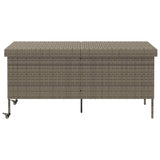 NNEVL Garden Storage Box with Wheels Grey 160x55x75 cm Poly Rattan