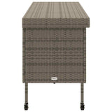 NNEVL Garden Storage Box with Wheels Grey 160x55x75 cm Poly Rattan