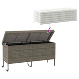 NNEVL Garden Storage Box with Wheels Grey 160x55x75 cm Poly Rattan