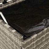 NNEVL Garden Storage Box with Wheels Grey 160x55x75 cm Poly Rattan