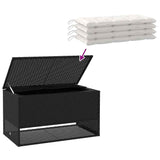 NNEVL Outdoor Cushion Box Black 100x55x55.5 cm Poly Rattan