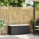 NNEVL Garden Bench with Cushion Black 110x40x44 cm Poly Rattan