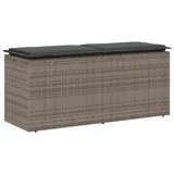 NNEVL Garden Bench with Cushion Grey 110x40x44 cm Poly Rattan