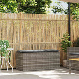 NNEVL Garden Bench with Cushion Grey 110x40x44 cm Poly Rattan