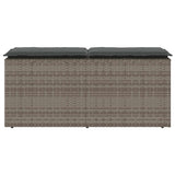 NNEVL Garden Bench with Cushion Grey 110x40x44 cm Poly Rattan