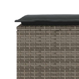 NNEVL Garden Bench with Cushion Grey 110x40x44 cm Poly Rattan
