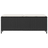 NNEVL Garden Bench with Cushion Black 110x30x40.5 cm Poly Rattan