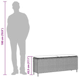 NNEVL Garden Bench with Cushion Black 110x30x40.5 cm Poly Rattan