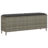 NNEVL Garden Bench with Cushion Grey 110x30x40.5 cm Poly Rattan