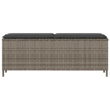 NNEVL Garden Bench with Cushion Grey 110x30x40.5 cm Poly Rattan