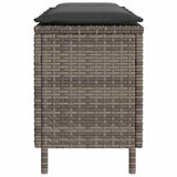 NNEVL Garden Bench with Cushion Grey 110x30x40.5 cm Poly Rattan