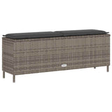 NNEVL Garden Bench with Cushion Grey 110x30x40.5 cm Poly Rattan