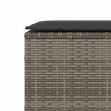 NNEVL Garden Bench with Cushion Grey 110x30x40.5 cm Poly Rattan