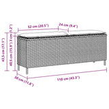 NNEVL Garden Bench with Cushion Grey 110x30x40.5 cm Poly Rattan
