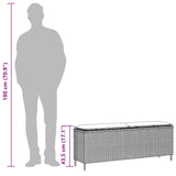 NNEVL Garden Bench with Cushion Grey 110x30x40.5 cm Poly Rattan