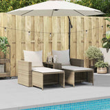 NNEVL 5 Piece Garden Sofa Set with Cushions Stackable Beige Poly Rattan