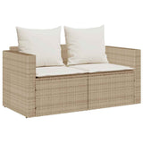 NNEVL 5 Piece Garden Sofa Set with Cushions Stackable Beige Poly Rattan